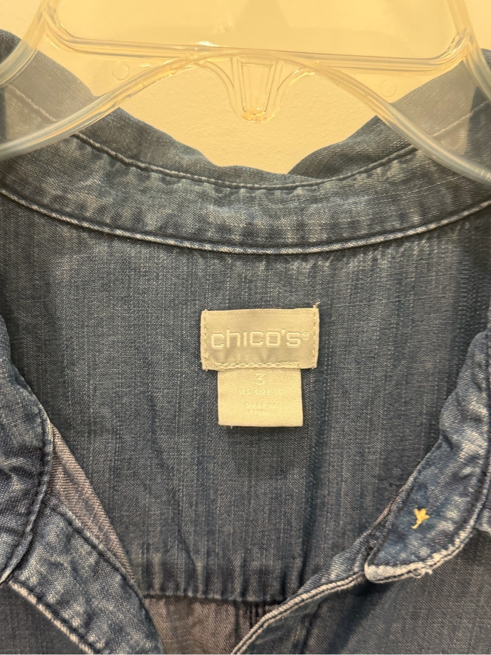 Chico's Denim Blue Button-Front Maxi Dress - Picture 4 of 5